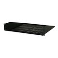 Quest Mfg Single-Sided Vented Cantilever Shelf, 1U, 19" x 18"D, Black ES0219-0218